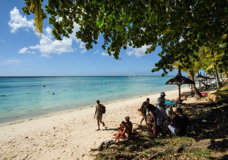 Zeegezicht van Mauritius Island stock foto Zeegezicht van Mauritius Island stock foto