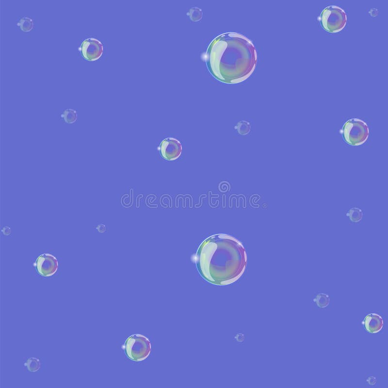 Zeepbels op een blauw naadloos patroon als achtergrond Vector grafiek stock illustratie Zeepbels op een blauw naadloos patroon als achtergrond Vector grafiek stock illustratie