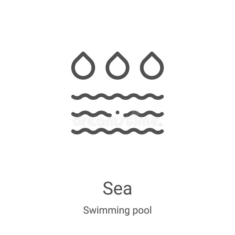 sea icon vector from swimming pool collection. Thin line sea outline icon vector illustration. Linear symbol for use on web and mobile apps, logo, print media. sea icon vector from swimming pool collection. Thin line sea outline icon vector illustration. Linear symbol for use on web and mobile apps, logo, print media