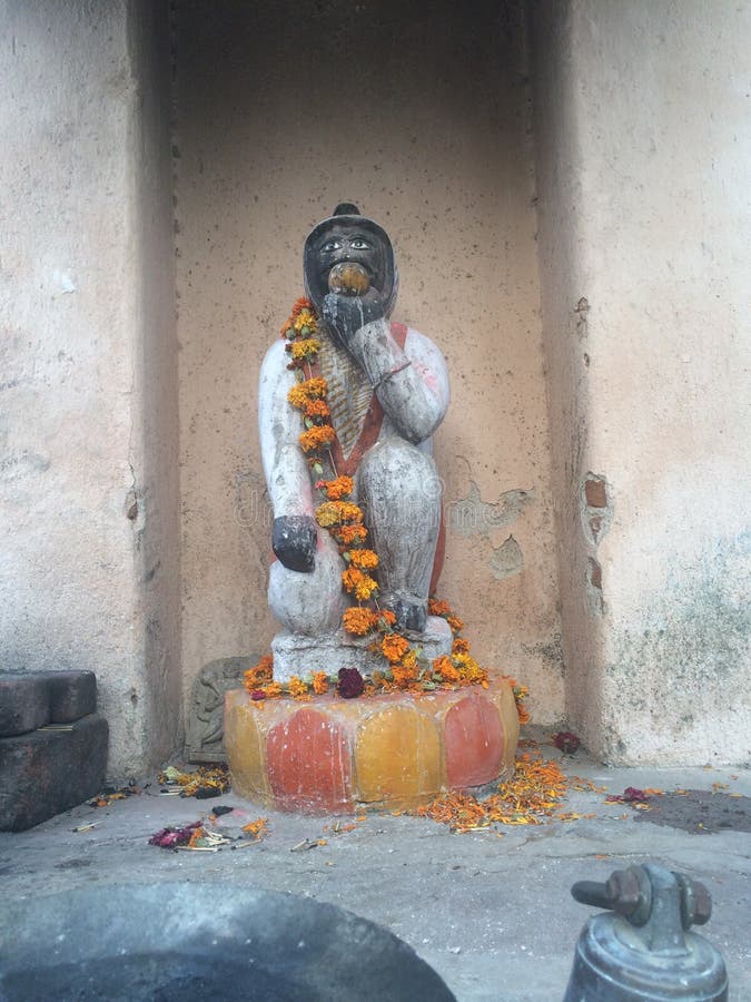 Zeer oude oude hanuman tempel in Indiër royalty-vrije stock foto's
