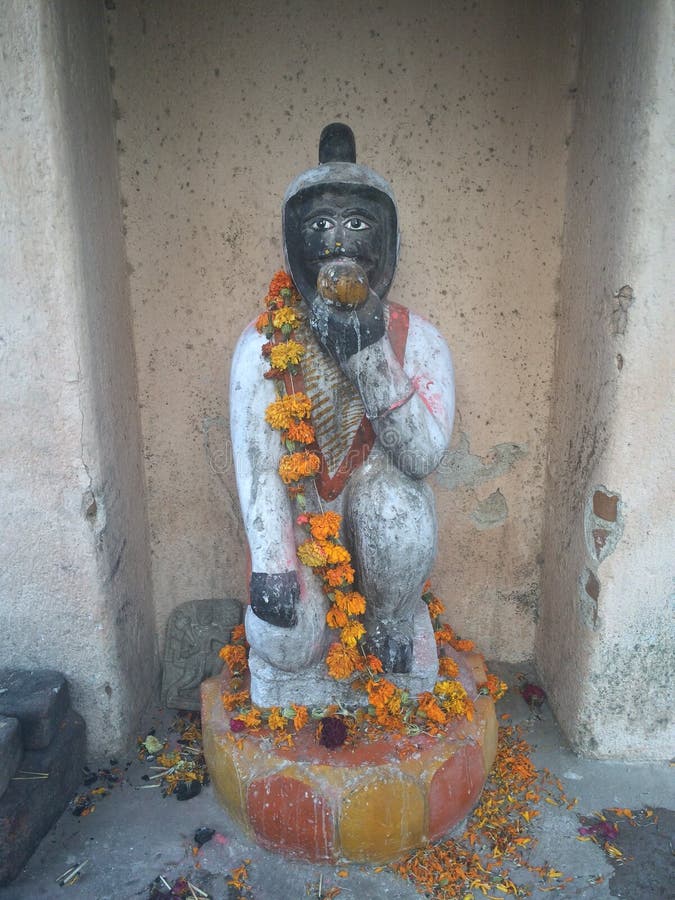 Zeer oude oude hanuman tempel in Indiër royalty-vrije stock afbeeldingen