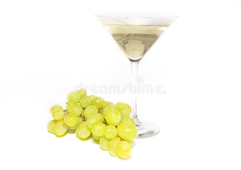 Zeer Zoete Witte Wijn in Het Martini Glas Stock Afbeelding Image of