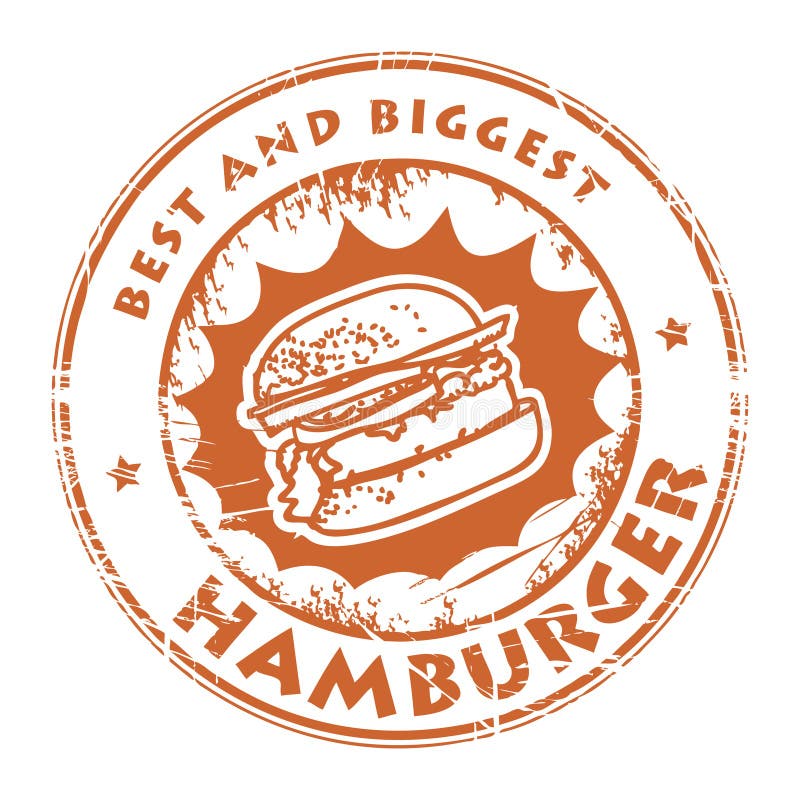 Zegel met hamburger royalty-vrije illustratie Zegel met hamburger royalty-vrije illustratie