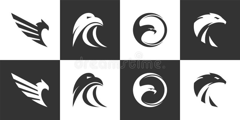 Zeichensatz für falcon-Logo-Vektorgrafik stock abbildung