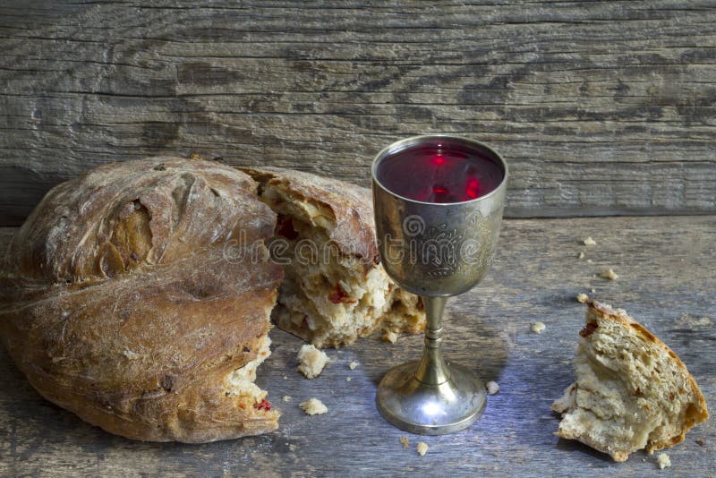 Zeichensymbol der heiligen Kommunion des Brotes und des Weins