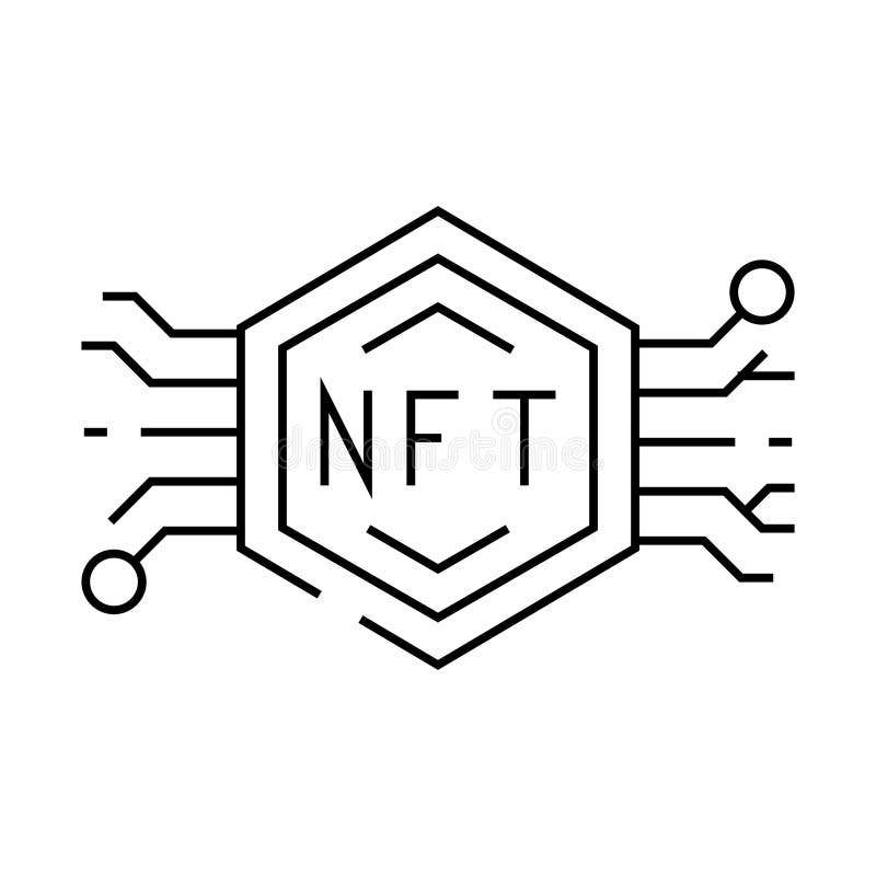 Zeichentrickdarstellung von nicht fungiblen Tokens stock abbildung