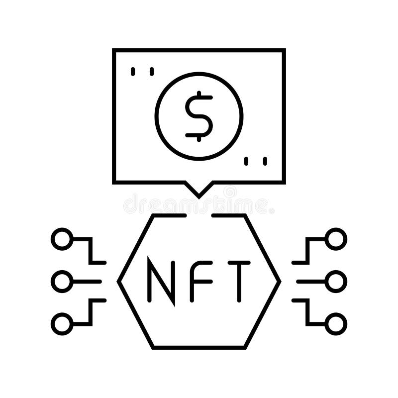 Zeichentrickdarstellung von nicht fungiblen Tokens lizenzfreie abbildung