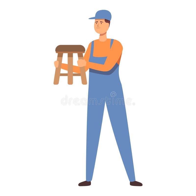 Male worker assembly chair icon cartoon vector. Domestic interior. Wooden tool. Male worker assembly chair icon cartoon vector. Domestic interior. Wooden tool