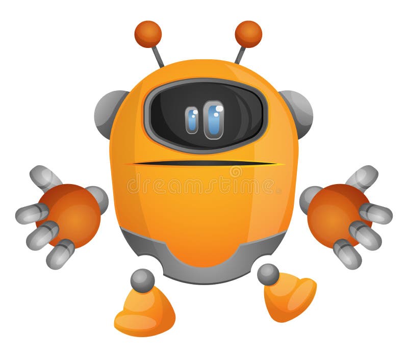 Zeichentrickroboter-Illustrationsvektor lizenzfreie abbildung