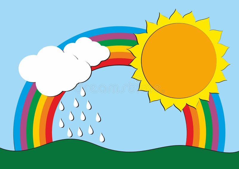 Zeichnen Mit Einem Regenbogen Vektor Abbildung - Illustration von