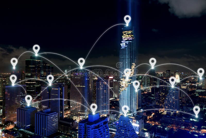 Zeichnen Sie Stift an der intelligenten Stadt und am drahtlosen Kommunikationsnetz, busine auf lizenzfreies stockfoto Zeichnen Sie Stift an der intelligenten Stadt und am drahtlosen Kommunikationsnetz, busine auf lizenzfreies stockfoto