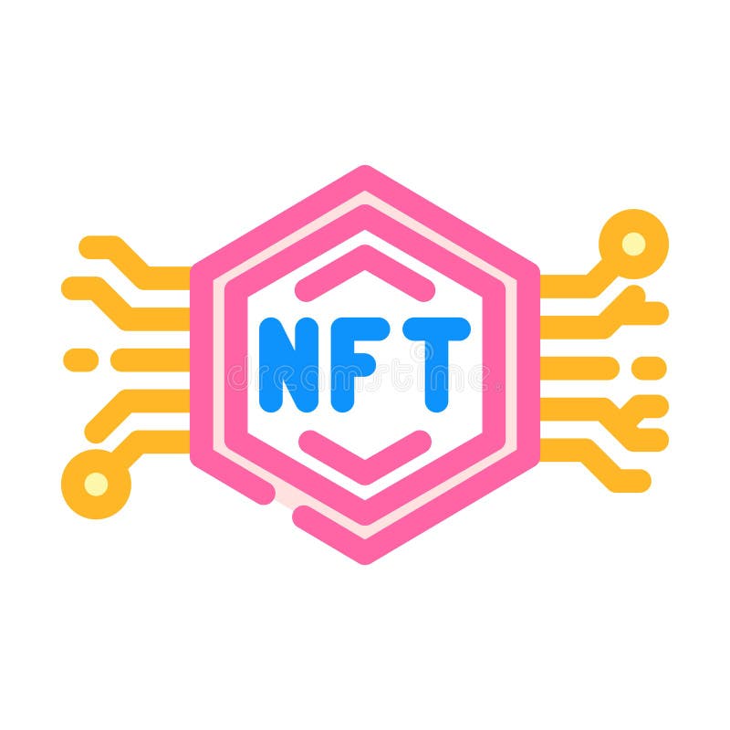 Zeichnen von nicht fungiblen Symbolen lizenzfreie abbildung