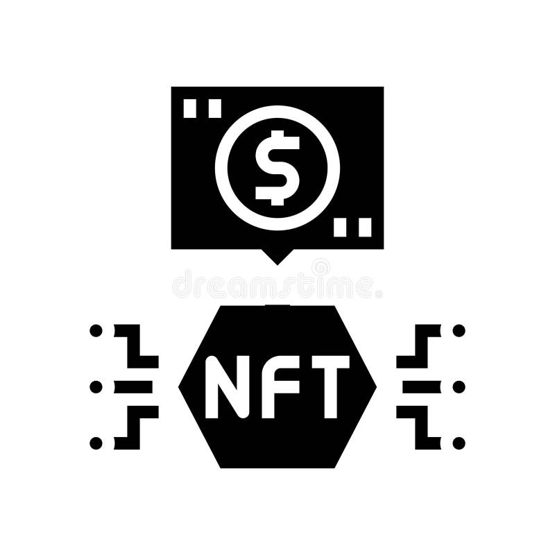 Zeichnet nicht fungible Token glyph Symbol Vektor-Abbildung stock abbildung