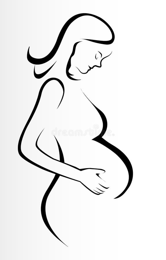 Zeichnungen Der Schwangeren Frau Vektor Abbildung - Illustration von