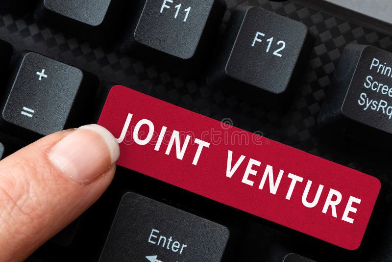 Zeichnungsunternehmen. Begriff "Geschäftspartnerschaft", die von zwei oder mehr Unternehmen gemeinsam angelegt wird. Text mit Inspiration Joint Venture Business Show Business Partnership investiert von zwei oder mehr Unternehmen