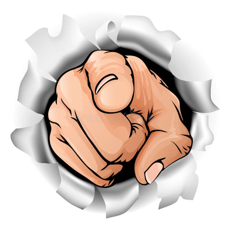 Zeigen der Hand, die Wand bricht vektor abbildung Zeigen der Hand, die Wand bricht vektor abbildung