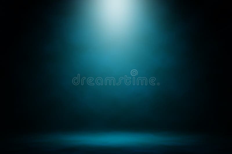 Zeige blauen Scheinwerfer-Rauchhintergrund. stockfotografie