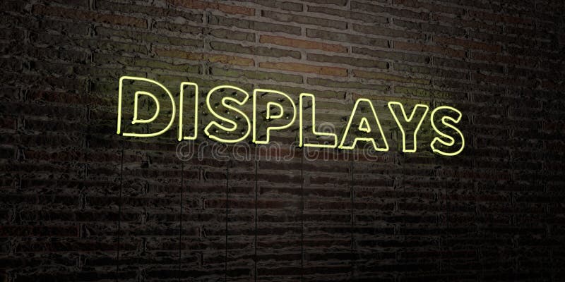 ZEIGT - realistische Leuchtreklame auf Backsteinmauerhintergrund - 3D übertragenes freies Archivbild der Abgabe an stock abbildung ZEIGT - realistische Leuchtreklame auf Backsteinmauerhintergrund - 3D übertragenes freies Archivbild der Abgabe an stock abbildung