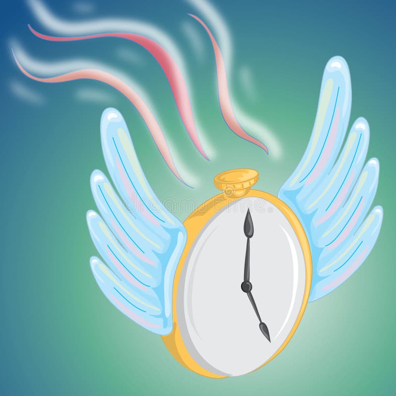 Zeit fliegt stock abbildung. Illustration von minuten, himmel 54220