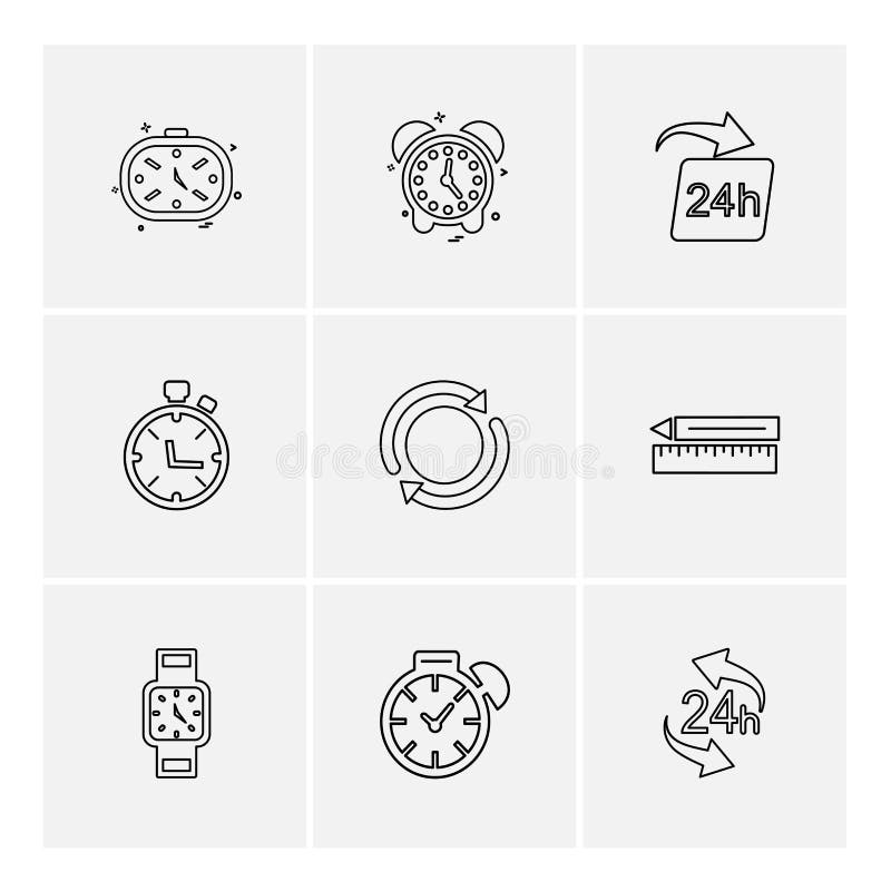 Zeit, Uhr, Uhr, Warnung, Zeiten, Timer, ENV-Ikonen stellte vec ein lizenzfreie abbildung