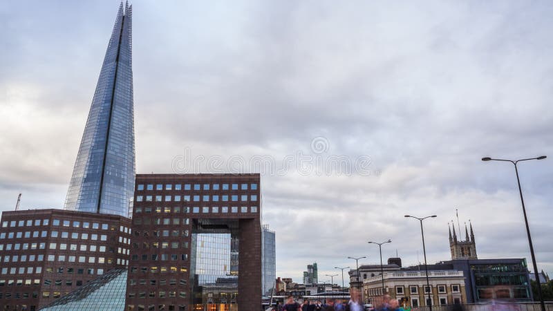 Zeit-Versehen morgens einer Hauptverkehrszeit in London, Scherbe