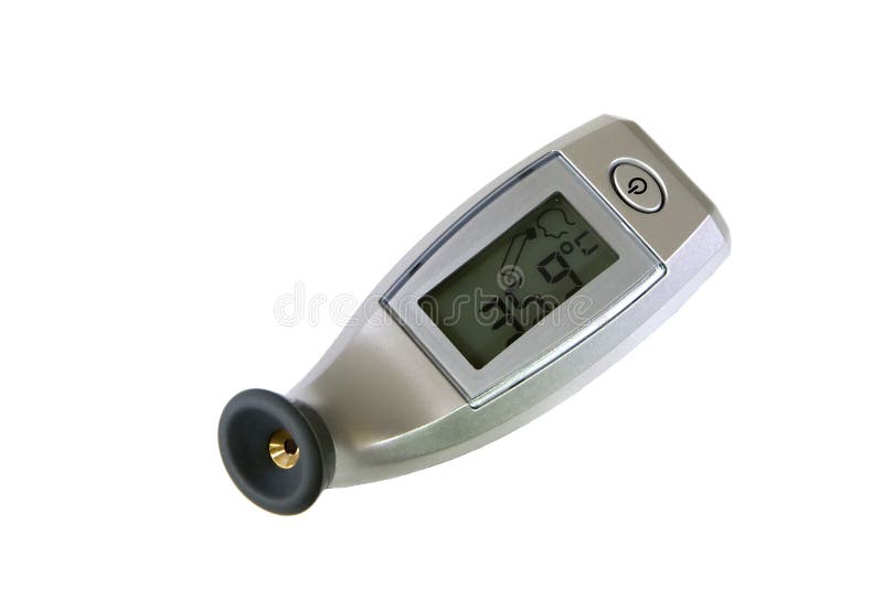 Digital temporal thermometer silver color. Digital temporal thermometer silver color