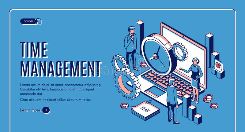 Zeitmanagement-Zielseite, Planung der Arbeitszeit vektor abbildung