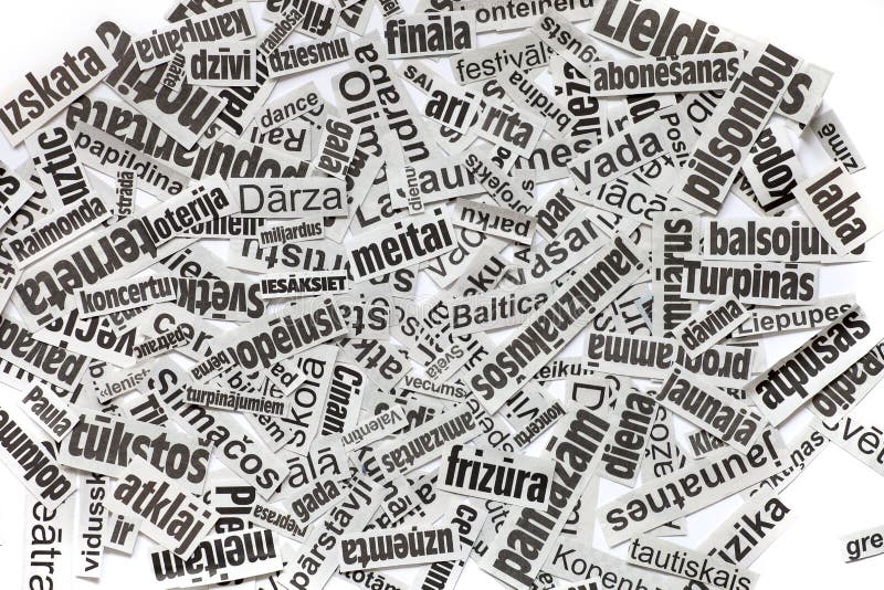 Random latvian Newspaper headline clipping background. Random latvian Newspaper headline clipping background