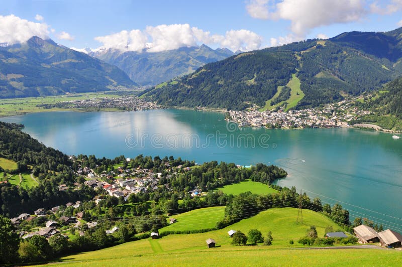 Panorama of Zell am See, Salzburger Land, Salzburg, Austria. Panorama of Zell am See, Salzburger Land, Salzburg, Austria