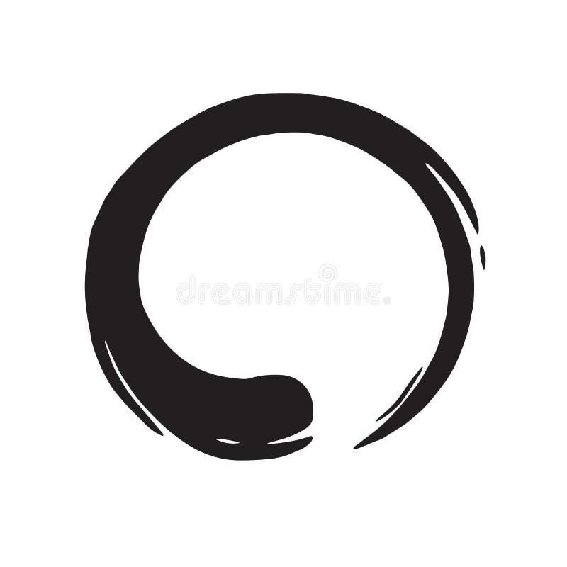 Zen Circle Logo Hand Drawn Shape