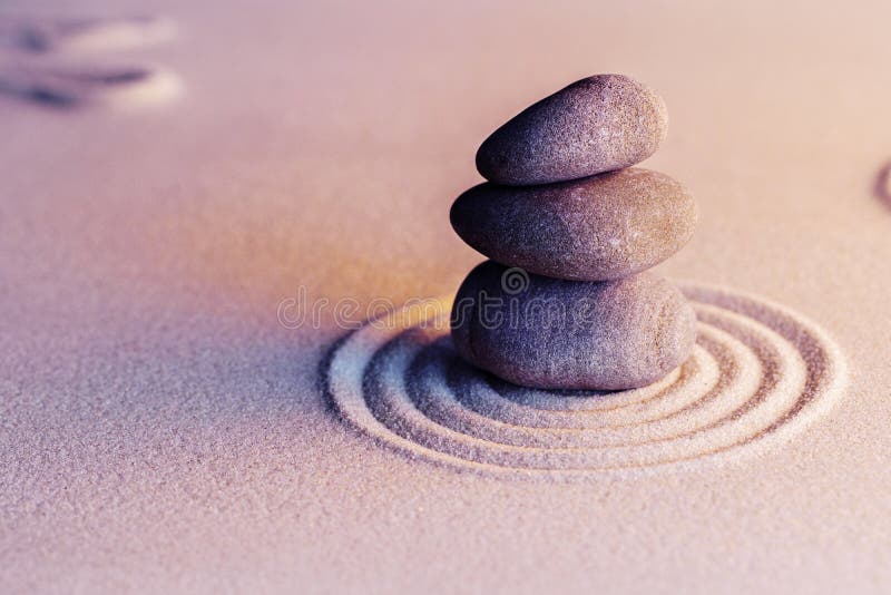 Zen Garden Stones on Sand with Ornament Stock Photo Image of mind, calm 208881722