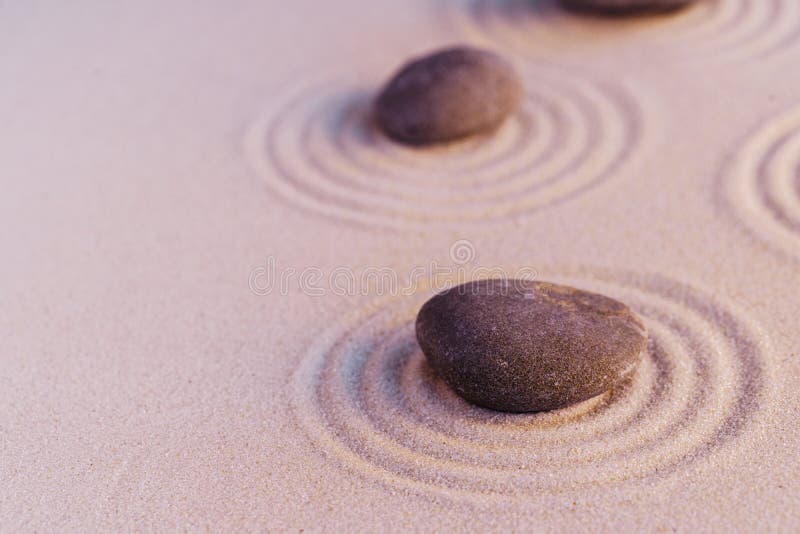 Zen Garden Stones on Sand with Ornament Stock Photo Image of calm, spirituality 210731024
