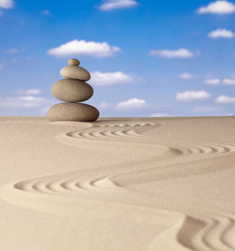 Zen meditation garden stones balance