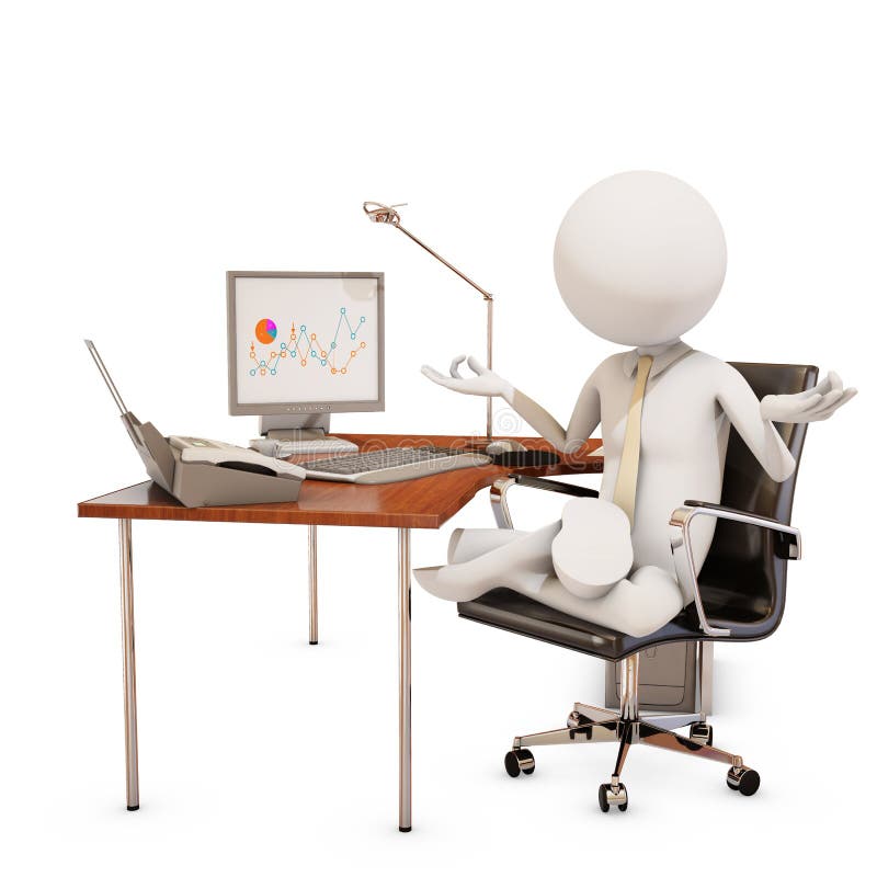 Zen office worker stock illustration. Illustration of standing 101634360