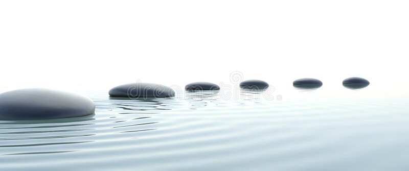 Zen path of stones in widescreen