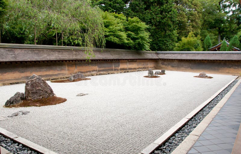 Zen Rock Garden i den Ryoanji templet