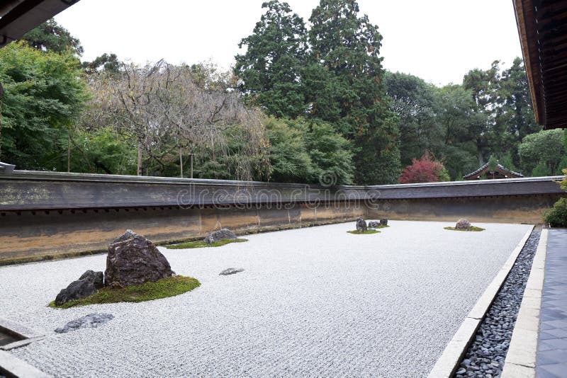 Zen Rock Garden i den Ryoanji templet.