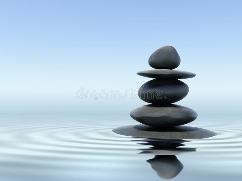 Zen pietre in acqua la pace.