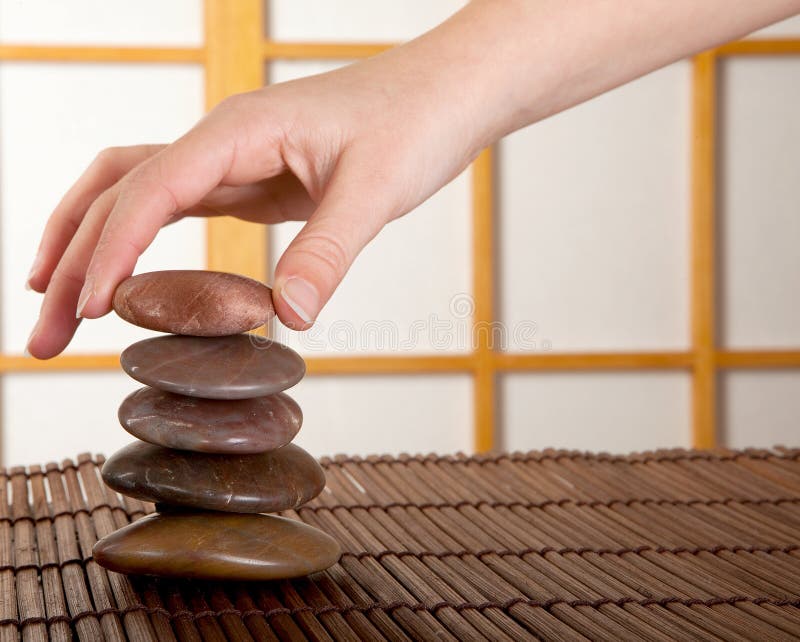 Zen Stones in Japanese Interior Stock Image Image of natural, calm