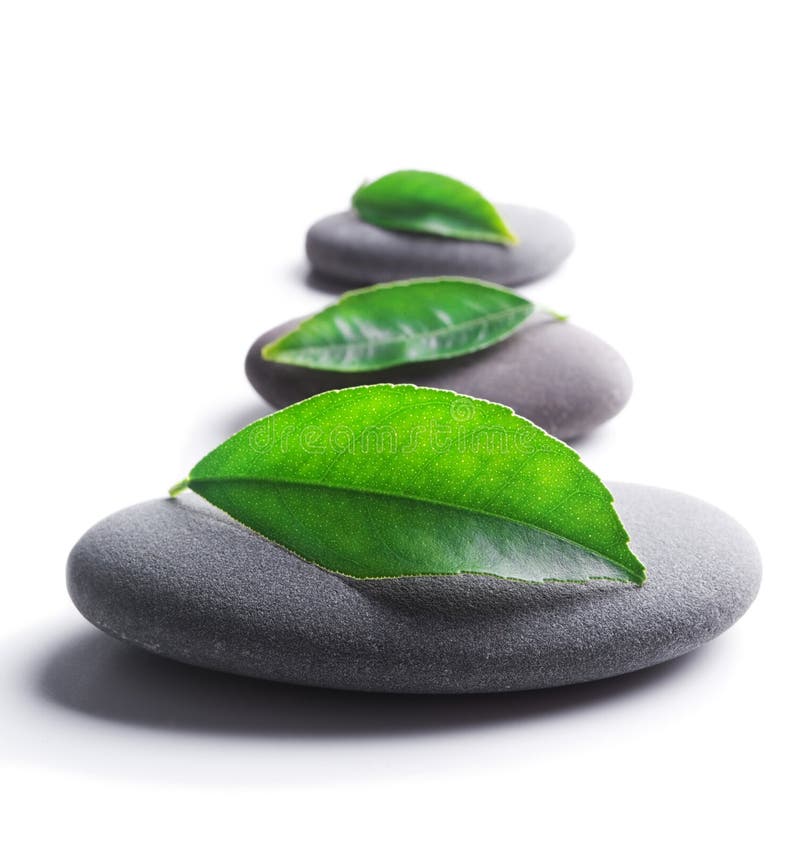Zen stones with leaves royalty free stock image Zen stones with leaves royalty free stock image