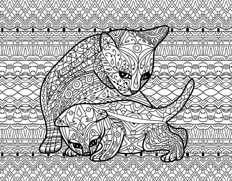 Coloring book for adults - zentangle cat book, the kitten on the bed,  vector Stock Vector by ©aleancher 98553926