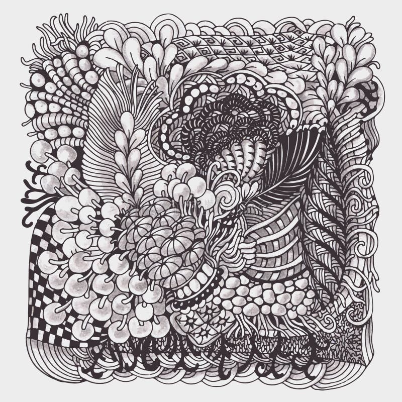 Download Zentangle stock vector. Illustration of ornate, black ...