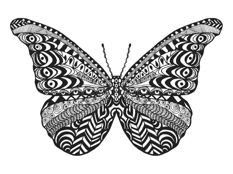 Zentangle gestileerde vlinder royalty-vrije illustratie Zentangle gestileerde vlinder royalty-vrije illustratie