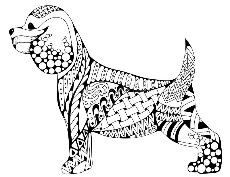 Zentangle ha stilizzato il cane di cocker spaniel del fumetto, isolato su bianco royalty illustrazione gratis Zentangle ha stilizzato il cane di cocker spaniel del fumetto, isolato su bianco royalty illustrazione gratis