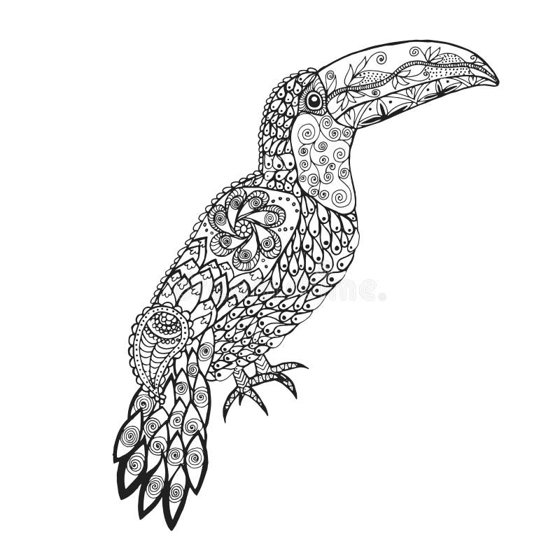 Zentangle ha stilizzato il tucano illustrazione vettoriale Zentangle ha stilizzato il tucano illustrazione vettoriale