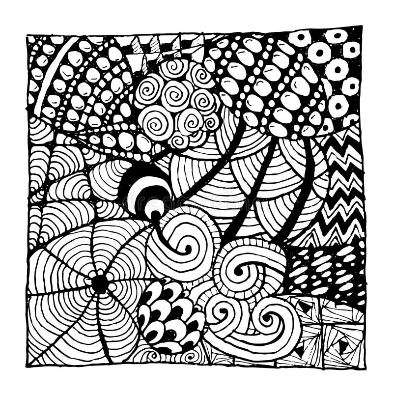 Zentangle Ornament, Sketch for Your Design Stock Vector - Illustration ...