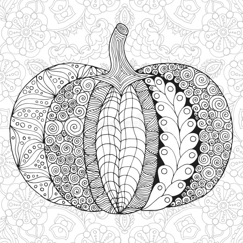 Zentangle a stylisé le potiron illustration libre de droits Zentangle a stylisé le potiron illustration libre de droits