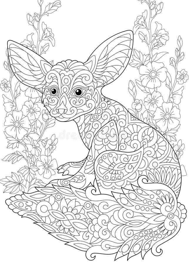 Download Zentangle Stylized Fennec Fox Stock Vector Illustration Of Drawn Fennec 96807060