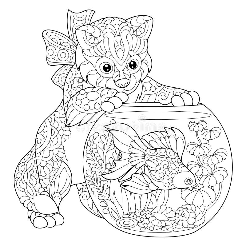 Cats Adult Coloring Book Stock Illustrations – 690 Cats Adult Coloring Book  Stock Illustrations, Vectors & Clipart - Dreamstime