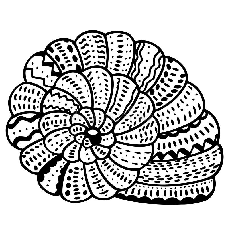 Zentangle stylized shell